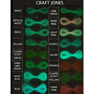 1000m glow in the dark thread - embroidery or sewing - different colors