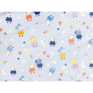 Blue peppa pig and friends  fabric