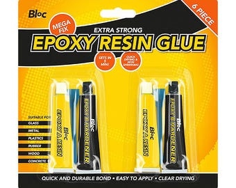 Bloc extra strong epoxy resin glue set 6pc