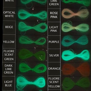 6 x 1000m glow in the dark thread - embroidery / sewing