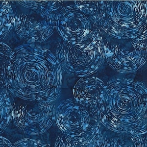 Hoffman Batik 2536-317 Macaw Blue Swirl Circles