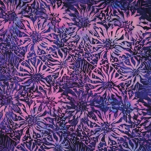 Princess Mirah Batik FZ-2-1705 - Pink Flowers on Blue