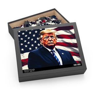 The Patriots Resolve Puzzle | Bold Presidential Artwork | American Flag Tribute | Patriotic Puzzle