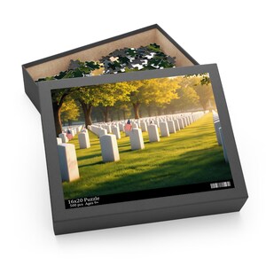 Field of Honor Puzzle | Military Cemetery Tribute Puzzle | American Flag Memorial Puzzle | Honoring Sacrifice Puzzle