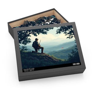 Pledge of the Hills Puzzle | Patriotic Wilderness Artwork | Soldiers Reflection | American Soldier Puzzle