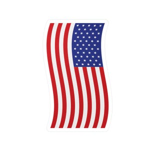 Waving American Flag Sticker: Patriotic USA Vinyl Decal