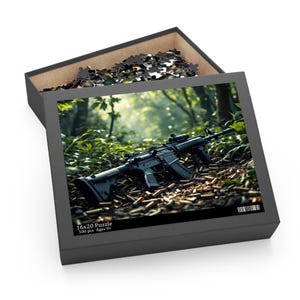 Silent Watch Puzzle | Tactical Rifle in Wilderness Puzzle | Military Tribute Puzzle | Bold Battlefield Puzzle
