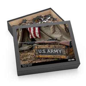 Arsenal of Honor Puzzle | U.S. Army Tribute Artwork | Rifle & Flag Puzzle | Military Heritage Puzzle