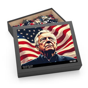 The Resolute Spirit Puzzle | Patriotic Leadership Artwork | Bold American Flag Tribute | Inspirational Legacy Puzzle
