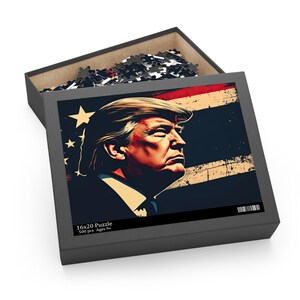 Strength in Resolve Puzzle | Bold Patriotic Artwork | American Flag Tribute | Presidential Legacy