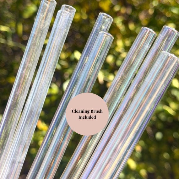 Iridescent Glass Straw for Stanley Tumbler 30/40 oz straight iridescent glass straw stanley accessory glass long straw for stanley