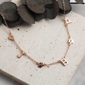 Symbole Monogramm Halskette - S925 Silber, Geschenk für Sie, personalisierte Namen Halskette, benutzerdefinierte Alphabet Halskette