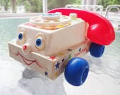Vintage Fisher Price 1980's Chatter Telephone Pull Toy