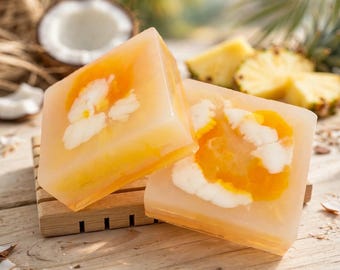Coconut water and Pineapple soap , Artisan , Handcrafted , handmade soap
