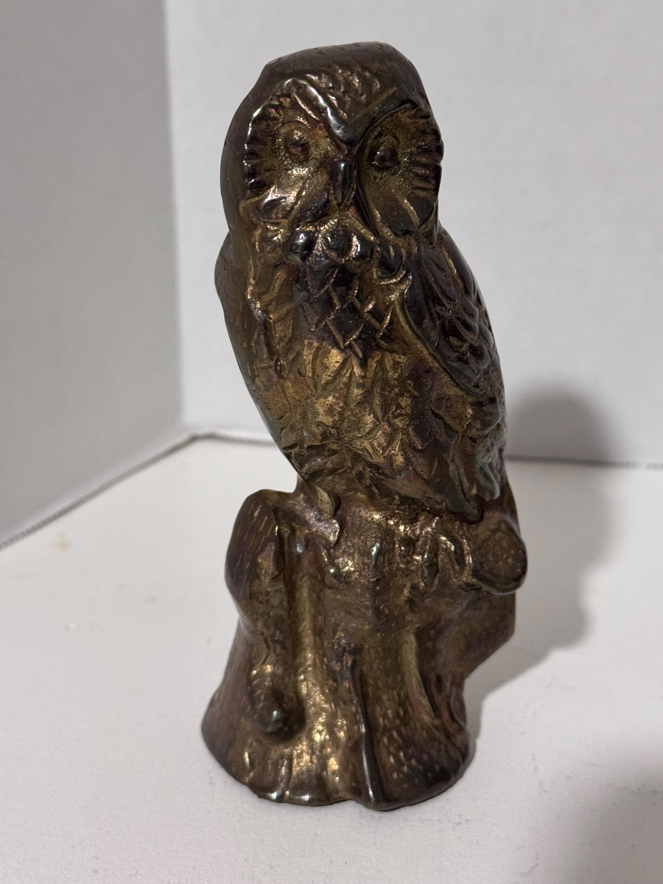8” Vintage Brass Owl