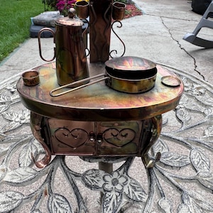 Copper Kitchen Stove music box, made by Berkeley Design