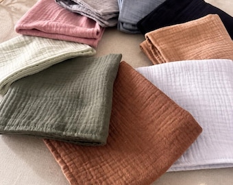 100 Stück 4-lagige, weiche, geknitterte Musselin-Servietten 10 "x 10", Hochzeit-Servietten, 35+ Farben Vintage-Gaze-Dinner-Servietten Handgemachtes Geschenk 100% Baumwolle