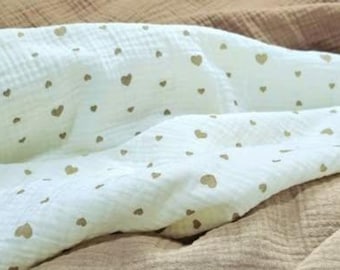 Crinkle Double Gauze Fabric, 100% Cotton Muslin, Soft & Breathable Fabric, Fabric by the Yard, Baby Clothing Soft Fabric