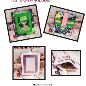 Puede incluir: Una cartera de bruja básica con un gráfico de extraterrestre verde y las palabras "I Believe" en la parte delantera. La cartera mide 10 cm de ancho por 12,7 cm de alto y tiene un bolsillo para efectivo y 4 ranuras para tarjetas.