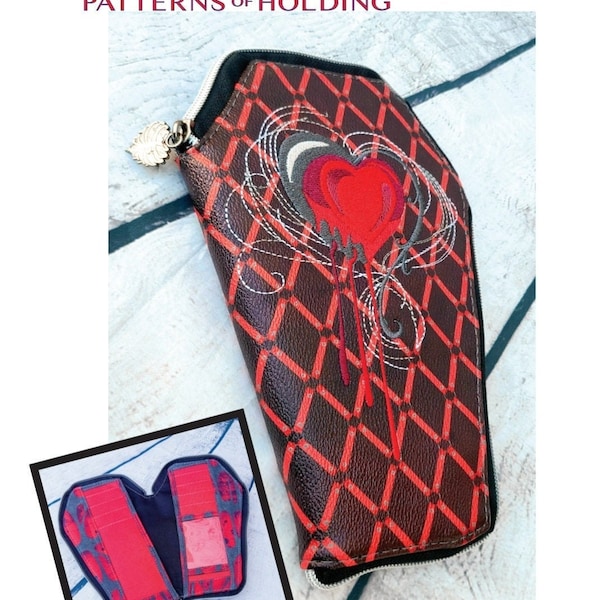 Morticia Zip Around Wallet DIGITAL PDF Sewing Pattern coffin wallet sewing pattern diy sewing pattern womens wallet unisex coffin goth