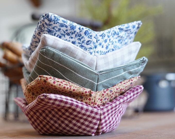 Handmade Cotton Bowl Cozy: Microwavable Bowl Holder