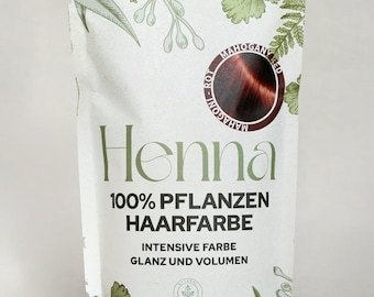 Natural hair color plant powder for strong hair with volume and glossy color. Large pack of 220g for up to 4 applications.