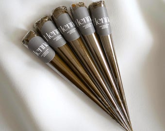 5 HENNA Cones Kit - Ready To Use I Finest tip I Precise Art on skin Dark and Lasting stains skin up to 14 days -100% natural with lavender