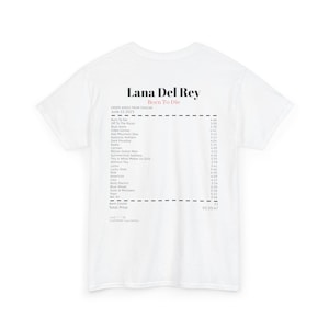 Lana Del Rey Music Album Vintage-Style T-Shirt with Artist Name & Album Tracklist Graphic Tee