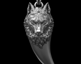 Oxidized Sterling Silver Wolf Tooth Pendant - Handmade Viking Necklace