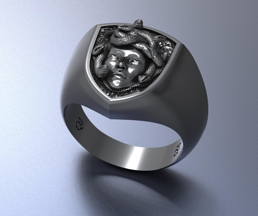 Mythology Rings Stering Silver Handmade Medusa Rings, Greek Mythologic Jewellery ...