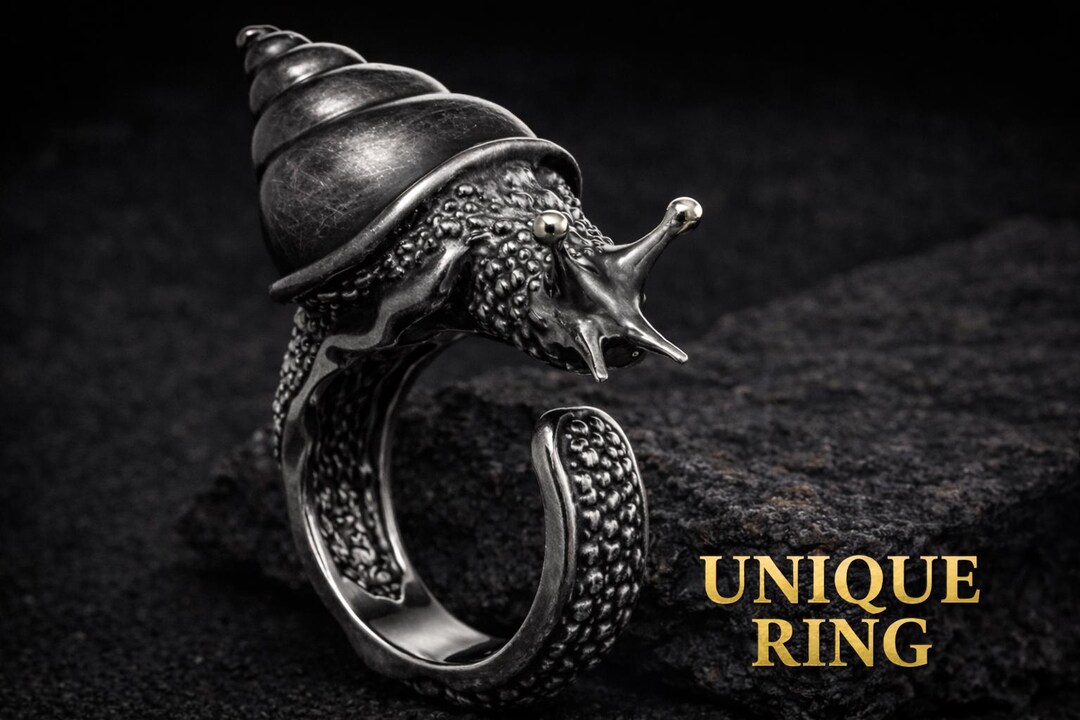 Snail Shell Rings Handmade Snail Shell Ring, Sterling Silver Gold Plated, Nature Inspired ...