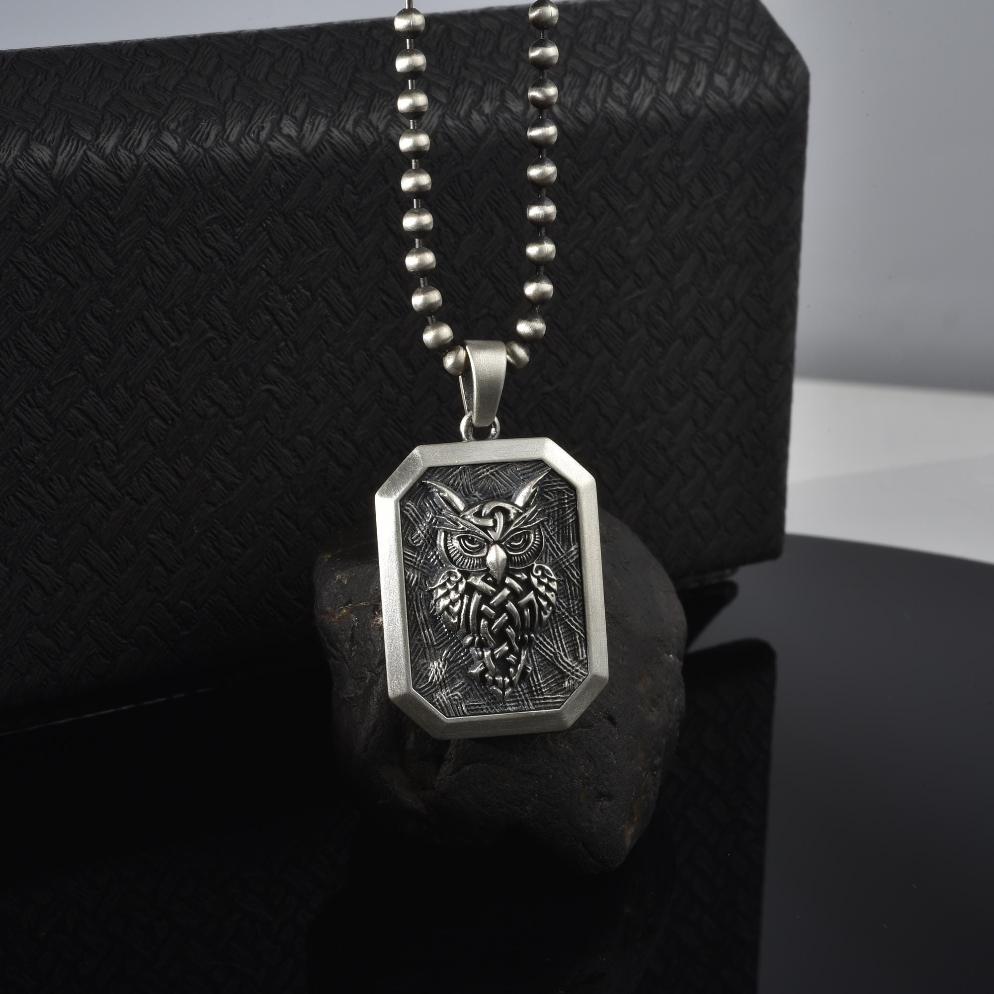 Oxidized Sterling Silver Owl Necklace: Handmade Animal Lover Gift