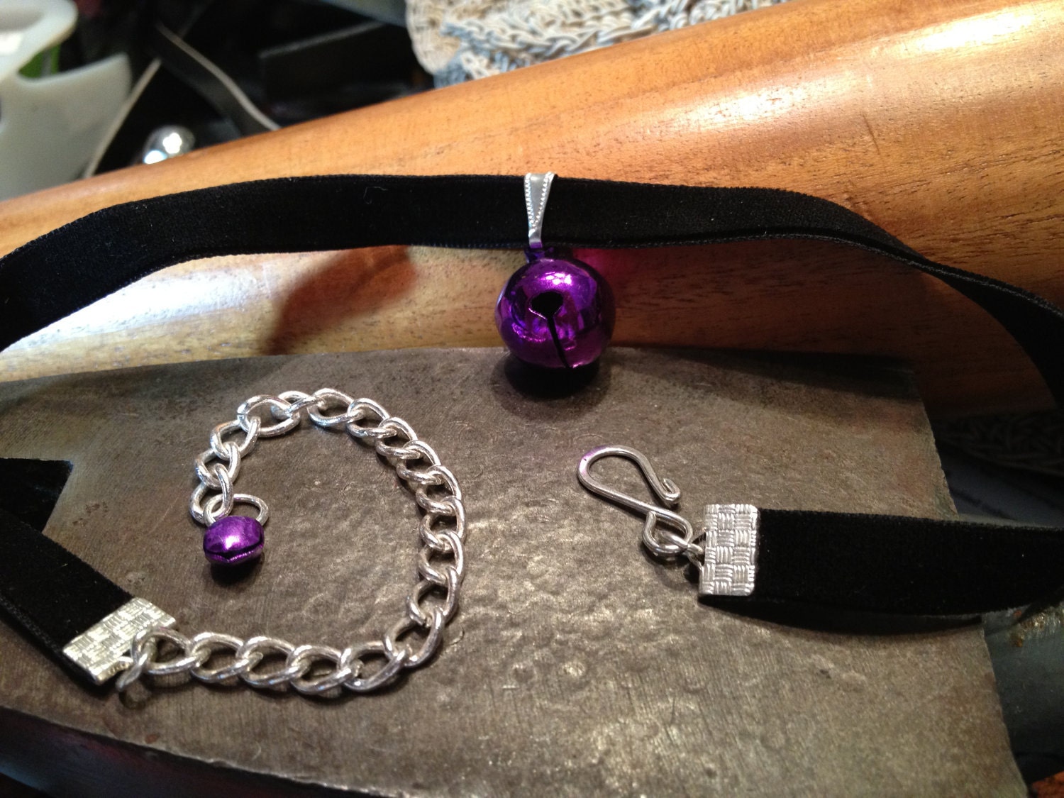 Purple store velvet choker