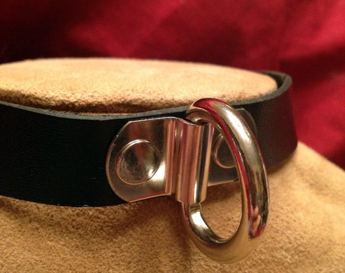 Leather Collar with Hefty D Ring