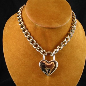 Chain Choker with Large Heart Padlock