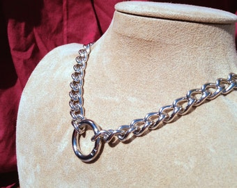 Stainless Steel Chain Necklace Choker with O-Ring Clip