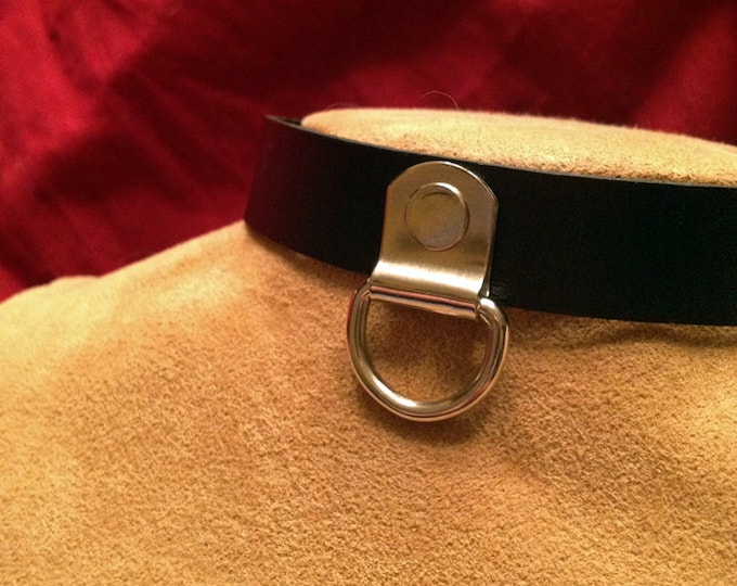 Single D Ring Leather Collar