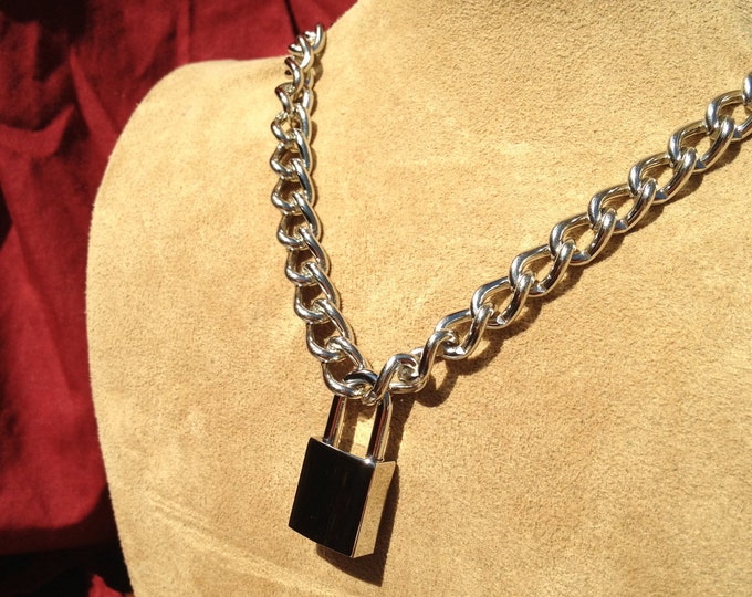 Chain Choker with Small Square Padlock - Free Shipping!