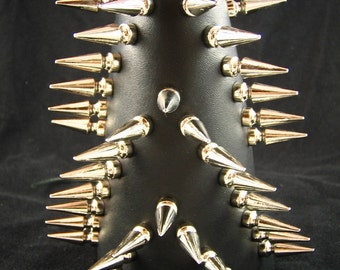 Spiked Leather Arm Guard, Punk Bracer, Gothic Gauntlet, Heavy Metal LARP Ren Faire Armor, Handmade in Texas