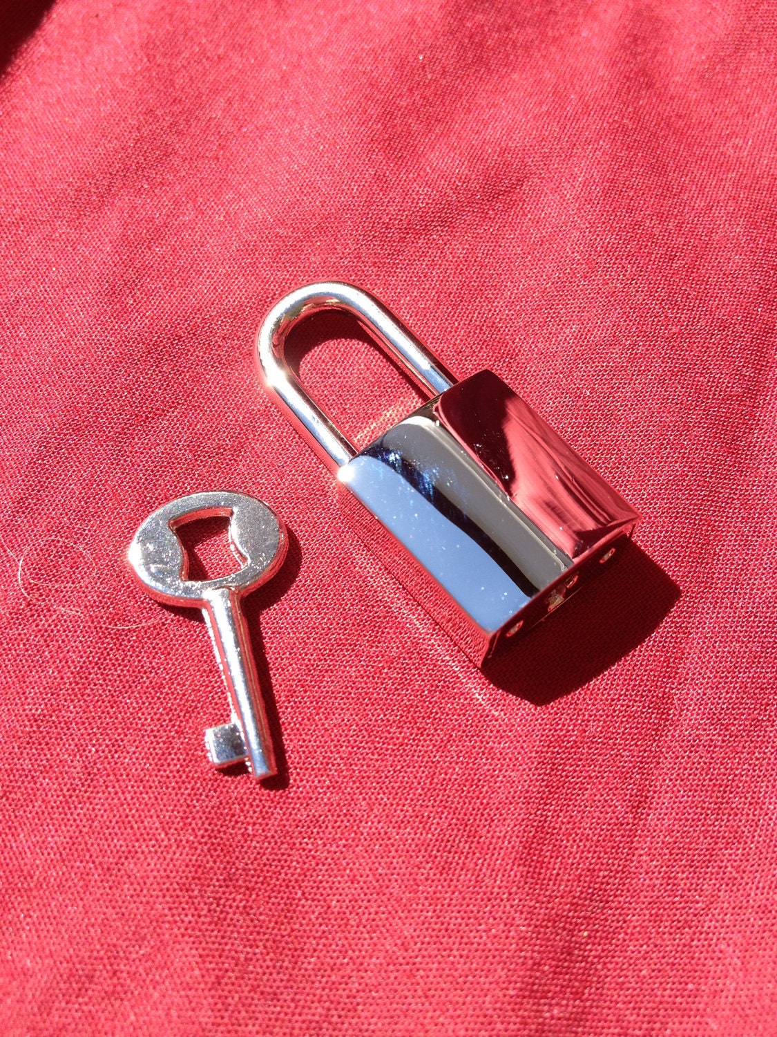 Small Nickel-Plated Square Working Padlock