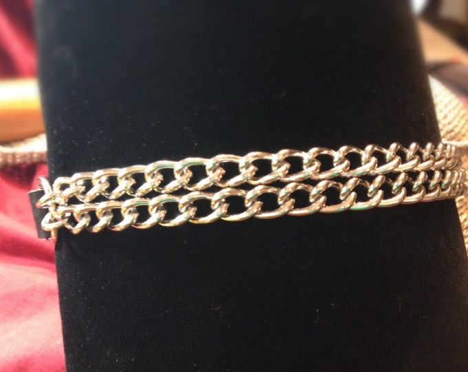 Double Chain Leather Collar