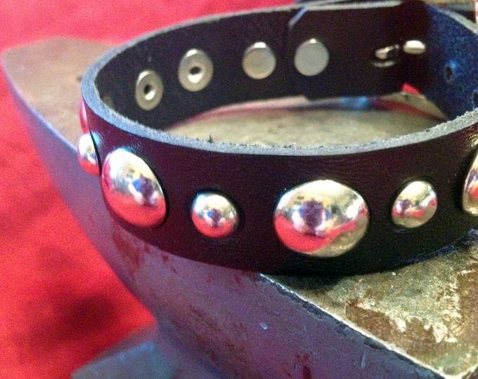 Round Studded Leather Cuff