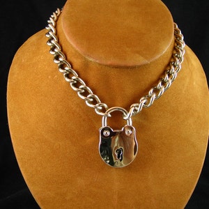 Stainless Steel Chain Choker with Large Padlock