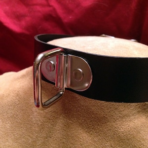 Single Square Ring Leather Collar
