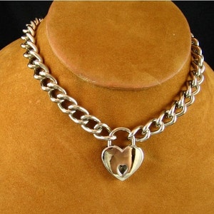Chain Choker with Heart Padlock