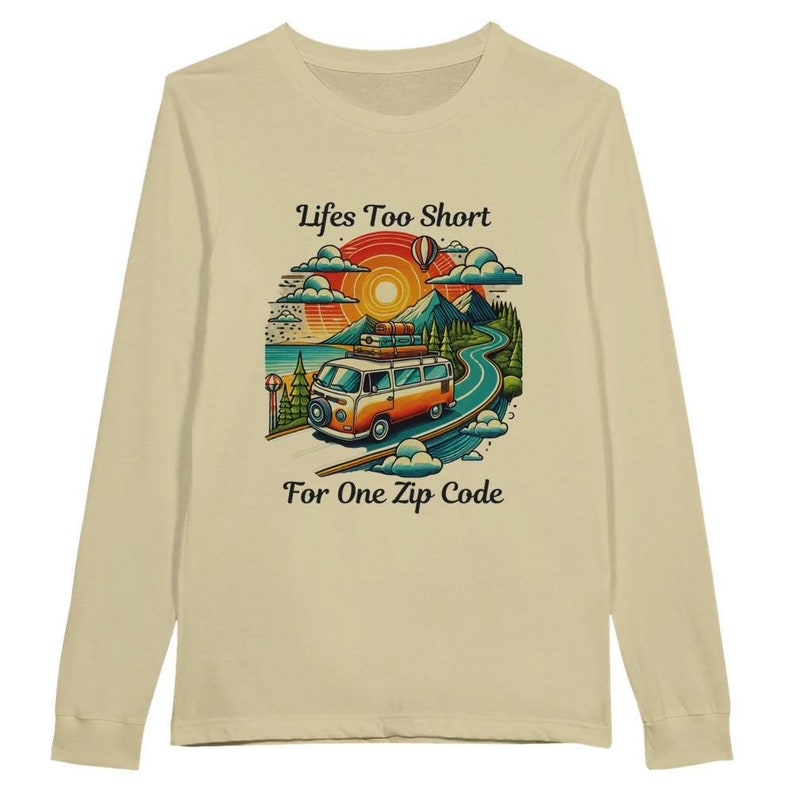 Retro Van Life Long Sleeve Shirt: Nomad Adventure Tee image 1