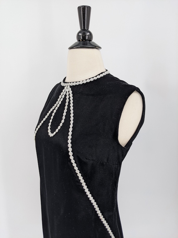 vintage 90s black velvet dress | 1990s plush slee… - image 6