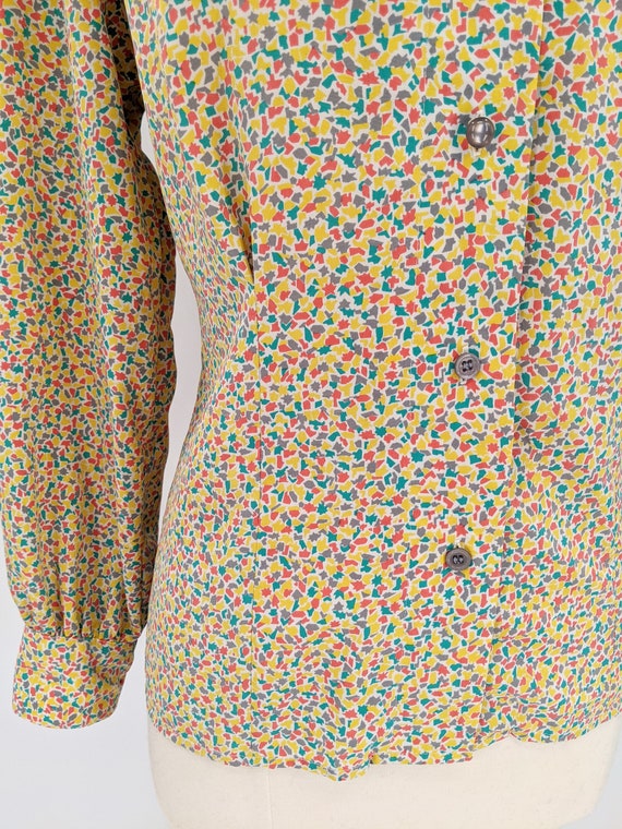 vintage 90s geometric print blouse | 1990s does 4… - image 6