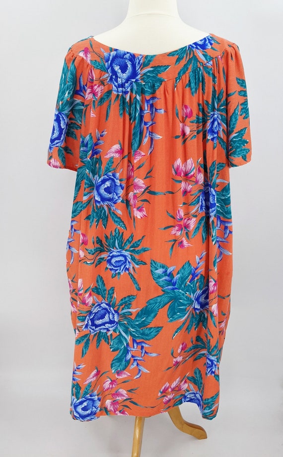 vintage 70s Hawaiian tropical muumuu dress | 1970… - image 8