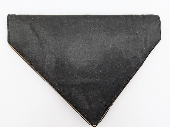 vintage 1920s Art Deco black silk triangular clut… - image 9